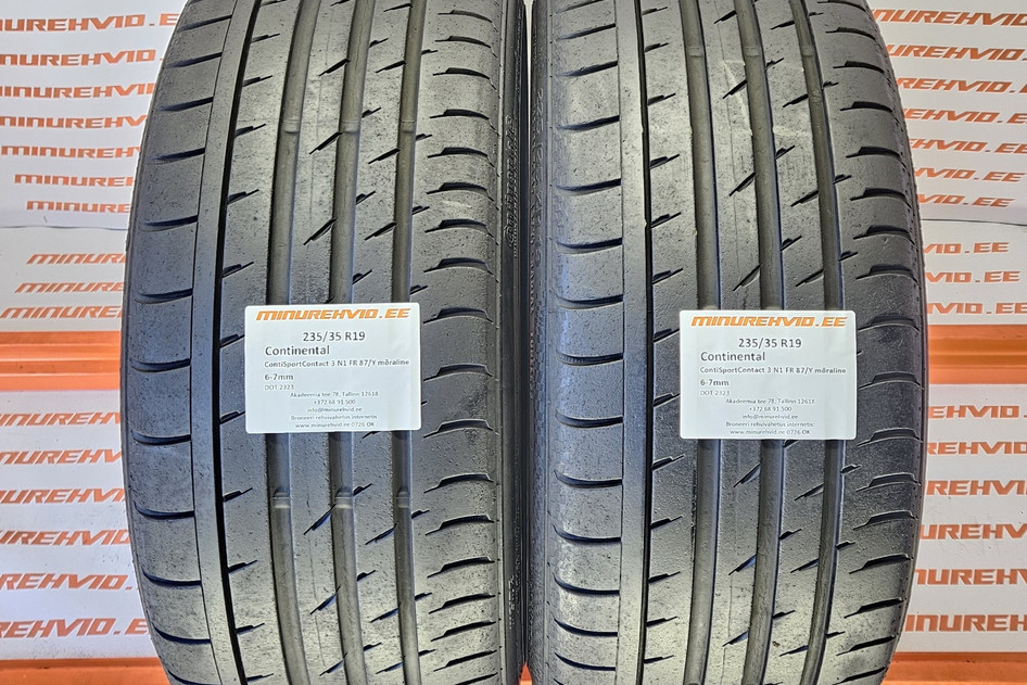 Used summer tire 235/35R19 Continental ContiSportContact 3 N1 FR 87/Y mõraline
