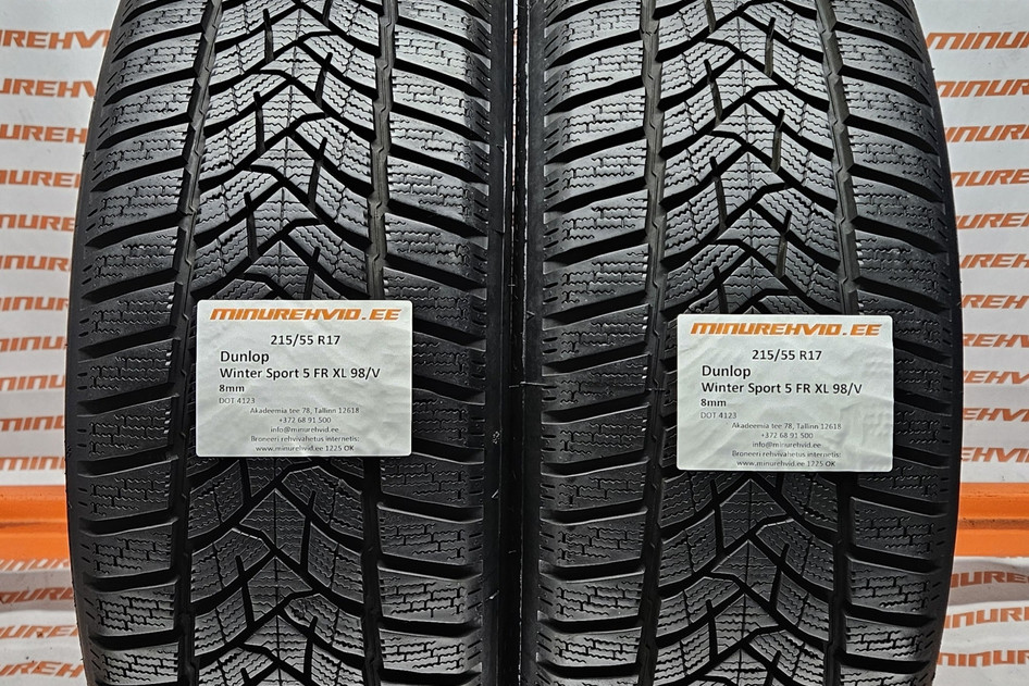 Used studless winter tire 215/55R17 Dunlop Winter Sport 5 FR XL 98/V
