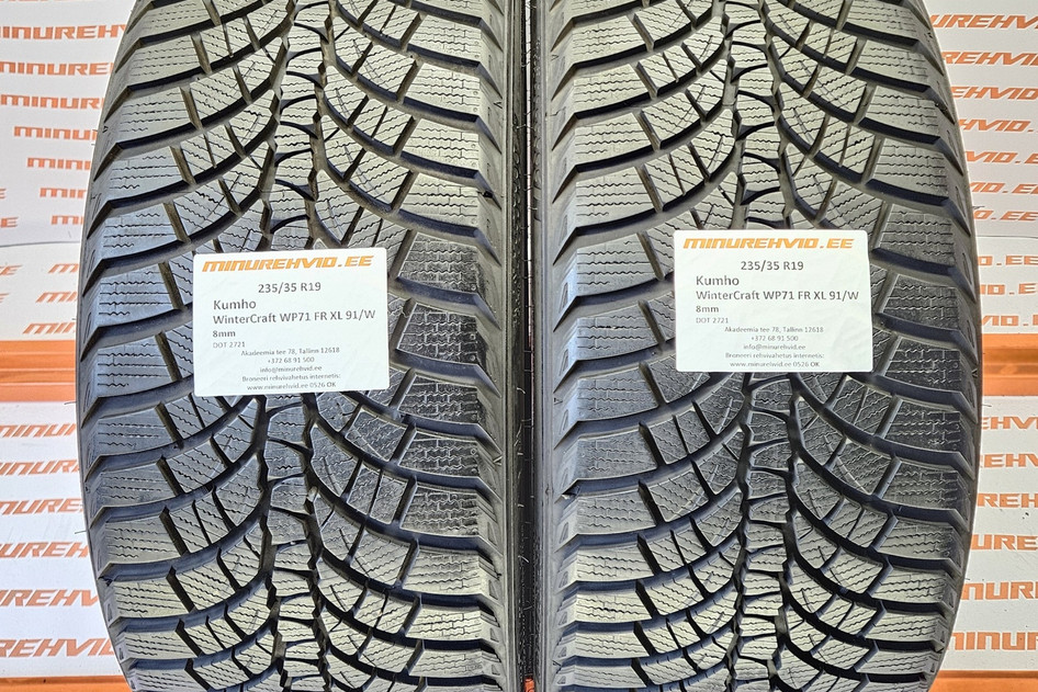 Подержанный нешипованная шина 235/35R19 Kumho WinterCraft WP71 FR XL 91/W