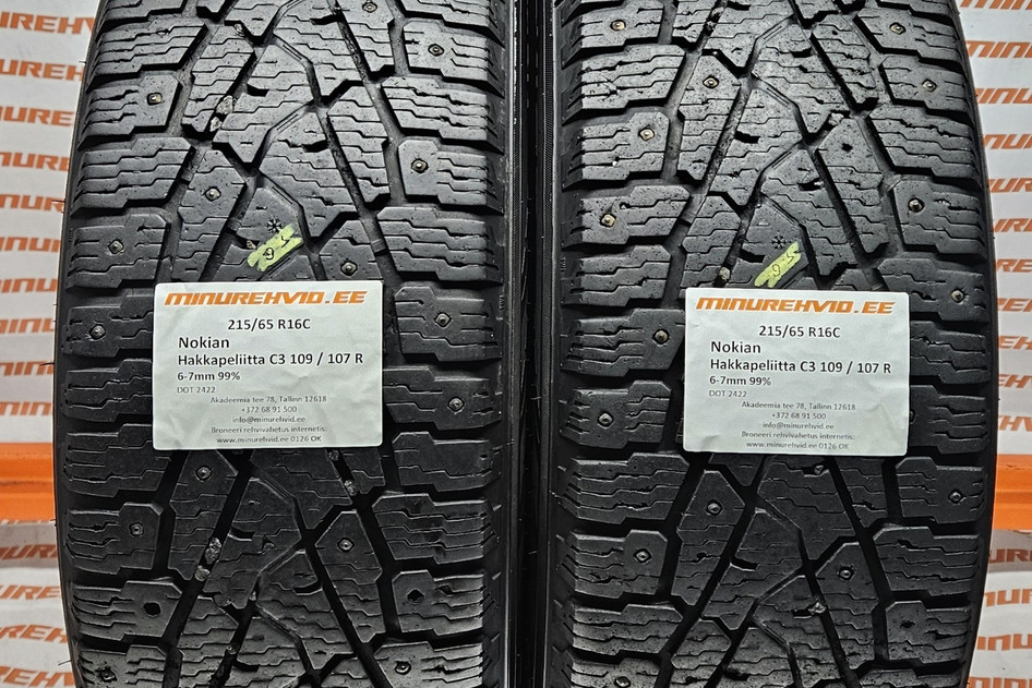 Kasutatud naastrehv 215/65R16 Nokian Hakkapeliitta C3 109 / 107 R 2922 + 2422