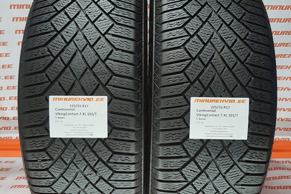 Used studless winter tire 225/55R17 Continental VikingContact 7 XL 101/T