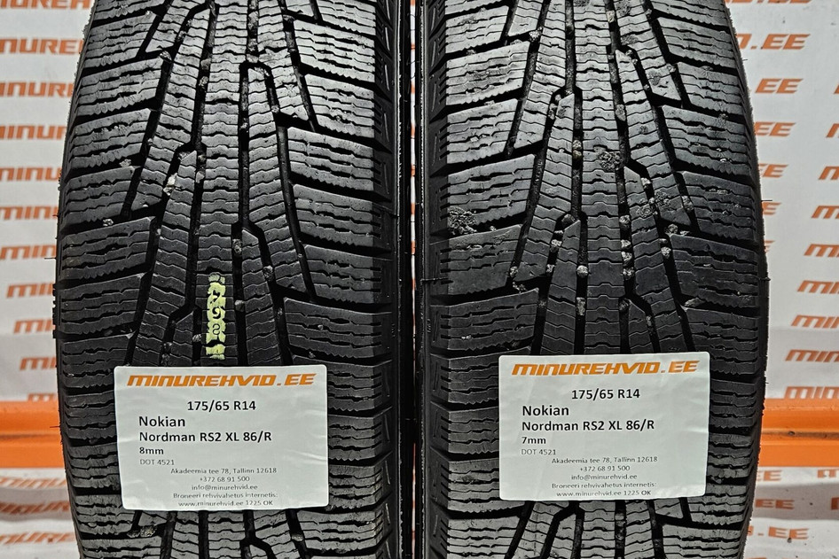 Used studless winter tire 175/65R14 Nokian Nordman RS2 XL 86/R
