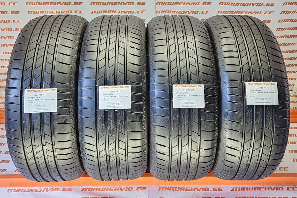 Used summer tire 225/55R17 Bridgestone Turanza T005 FR 97/W like new 3722