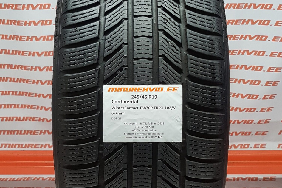 Used studless winter tire 245/45R19 Continental WinterContact TS870P FR XL 102/V