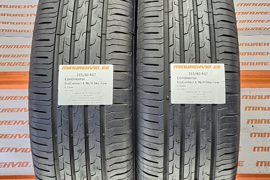 Used summer tire 215/60R17 Continental EcoContact 6 96/H like new 3822