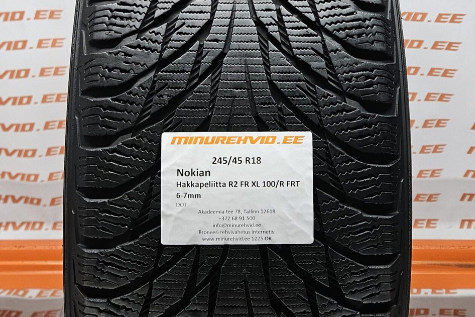 Used studless winter tire 245/45R18 Nokian Hakkapeliitta R2 FR XL 100/R FRT