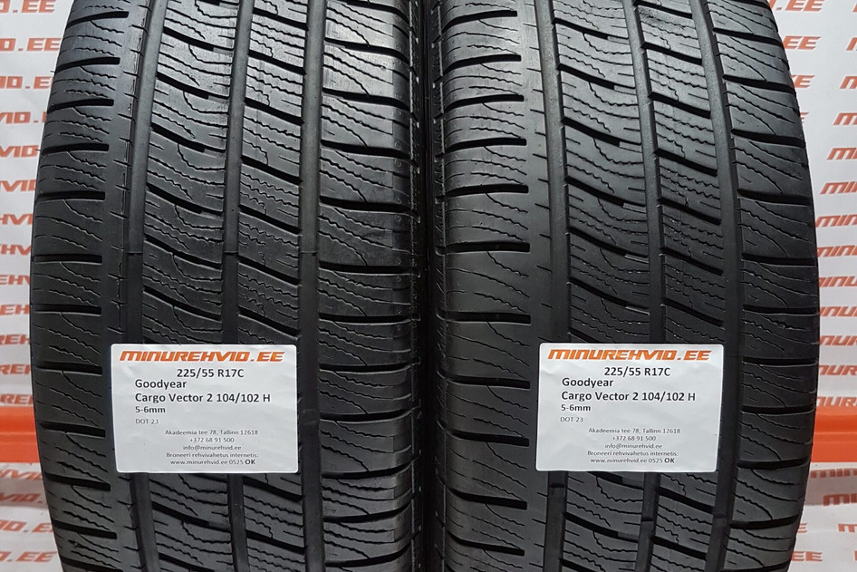 Used studless winter tire 225/55R17 GoodYear Cargo Vector 2 104/102 H