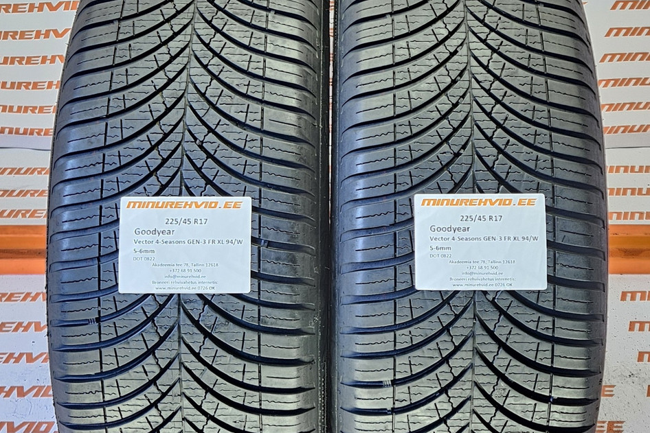 Подержанный нешипованная шина 225/45R17 GoodYear Vector 4-Seasons GEN-3 FR XL 94/W