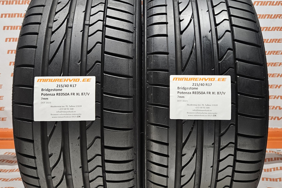 Подержанный летняя шина 215/40R17 Bridgestone Potenza RE050A FR XL 87/V