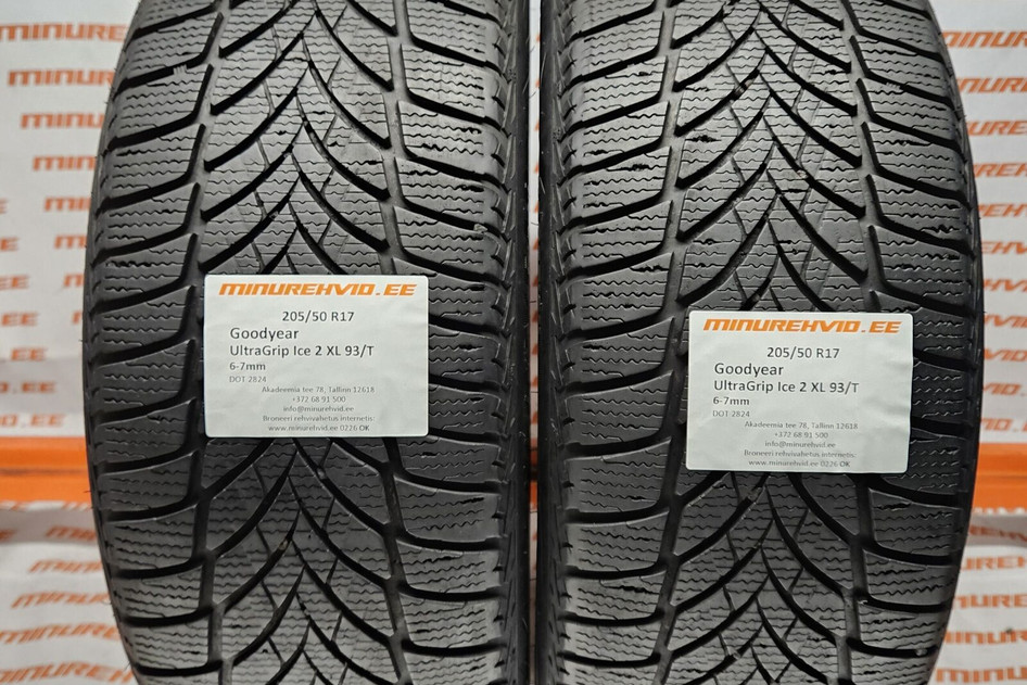 Naudota studless winter tire 205/50R17 GoodYear UltraGrip Ice 2 XL 93/T 2824