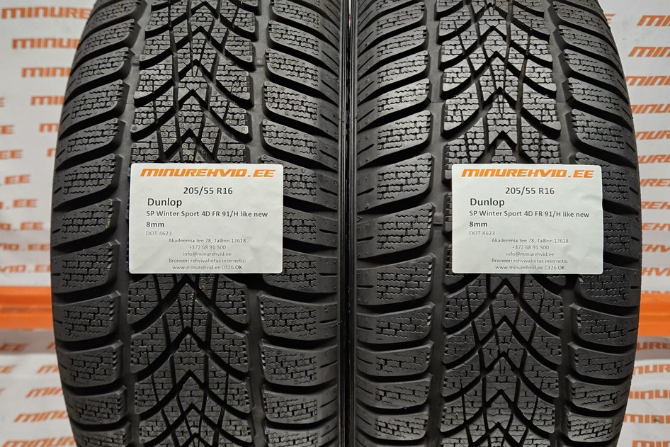 Lietots studless winter tire 205/55R16 Dunlop SP Winter Sport 4D FR 91/H like new