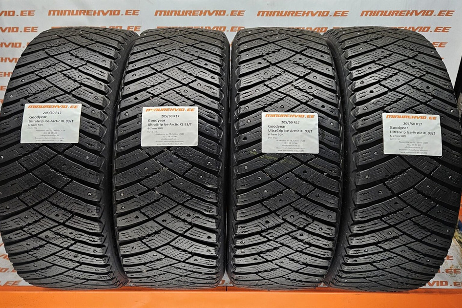 Naudota studded tire 205/50R17 GoodYear UltraGrip Ice Arctic XL 93/T