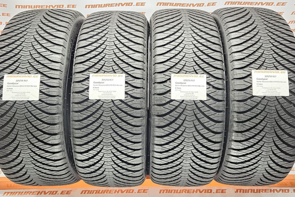 Подержанный нешипованная шина 225/55R17 GoodYear Vector 4Seasons GEN-2 FR 97/V like new