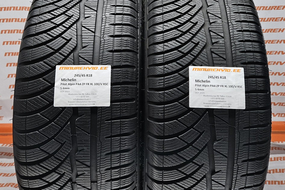 Used studless winter tire 245/45R18 Michelin Pilot Alpin PA4 ZP FR XL 100/V RSC