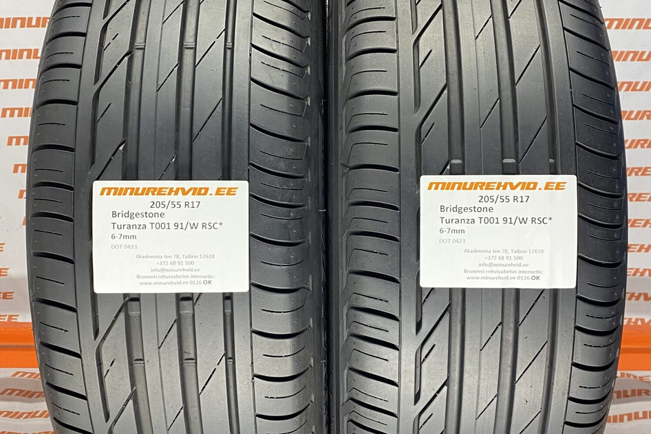 Used summer tire 205/55R17 Bridgestone Turanza T001 91/W RSC*