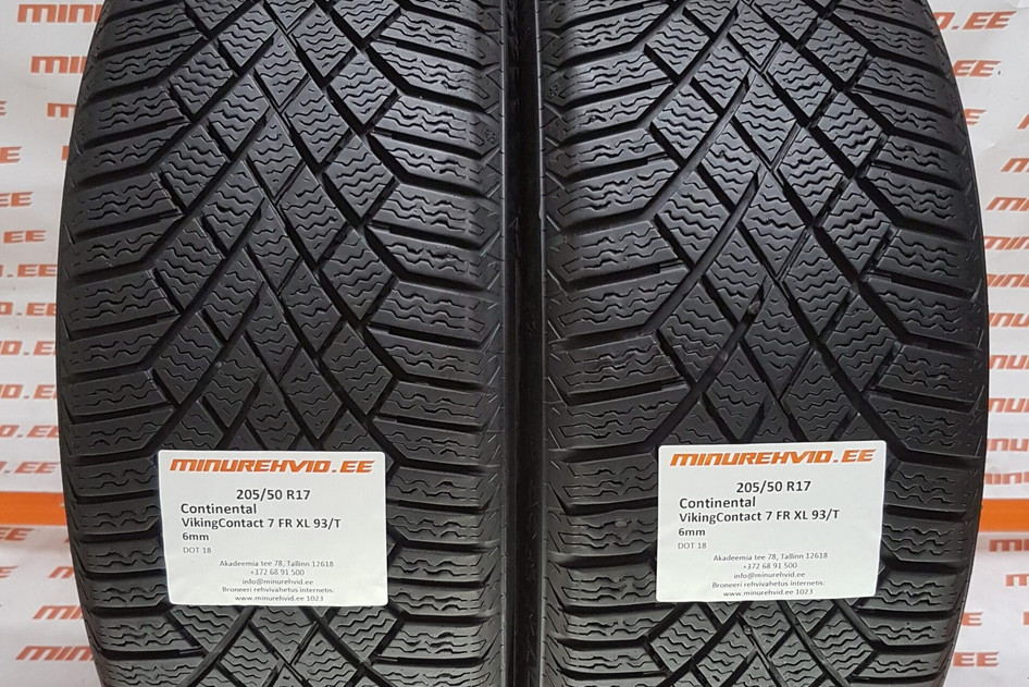 Used studless winter tire 205/50R17 Continental VikingContact 7 FR XL 93/T