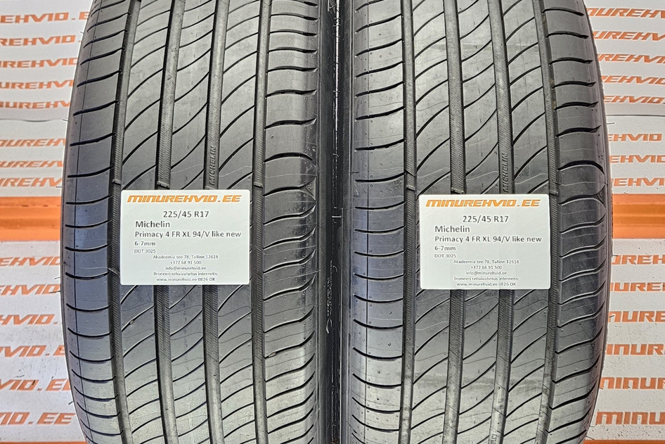 Used summer tire 225/45R17 Michelin Primacy 4 FR XL 94/V like new 3025