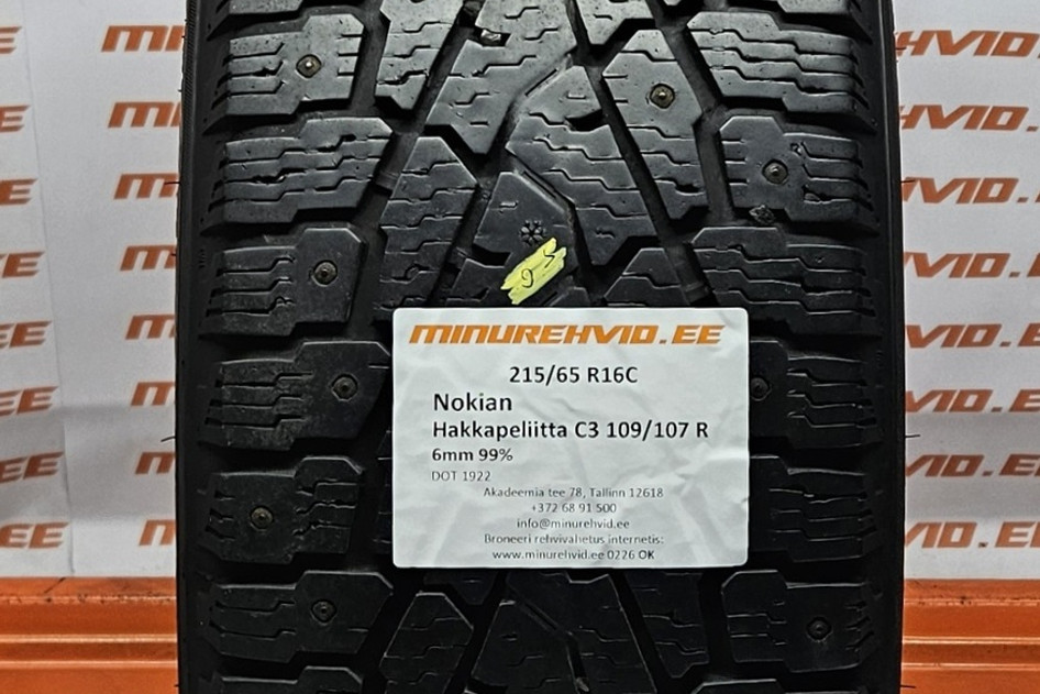 Kasutatud naastrehv 215/65R16 Nokian Hakkapeliitta C3 109/107 R 1922