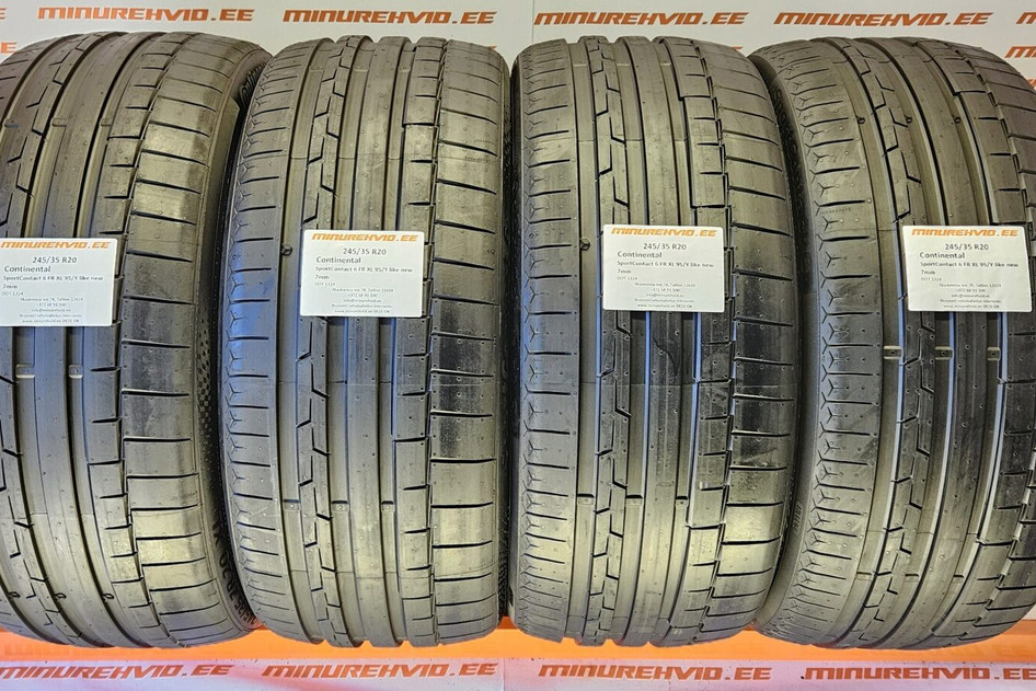 Used summer tire 245/35R20 Continental SportContact 6 FR XL 95/Y like new 1324