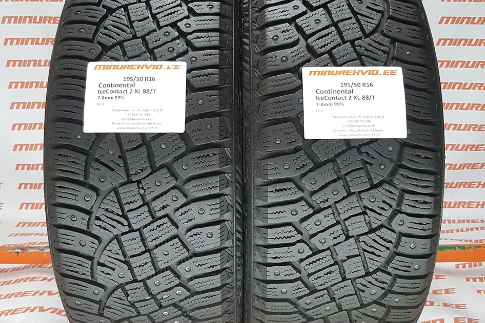 Used studded tire 195/50R16 Continental IceContact 2 XL 88/T