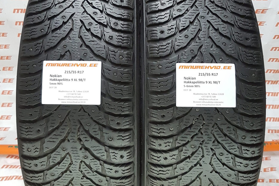 Used studded tire 215/55R17 Nokian Hakkapeliitta 9 XL 98/T