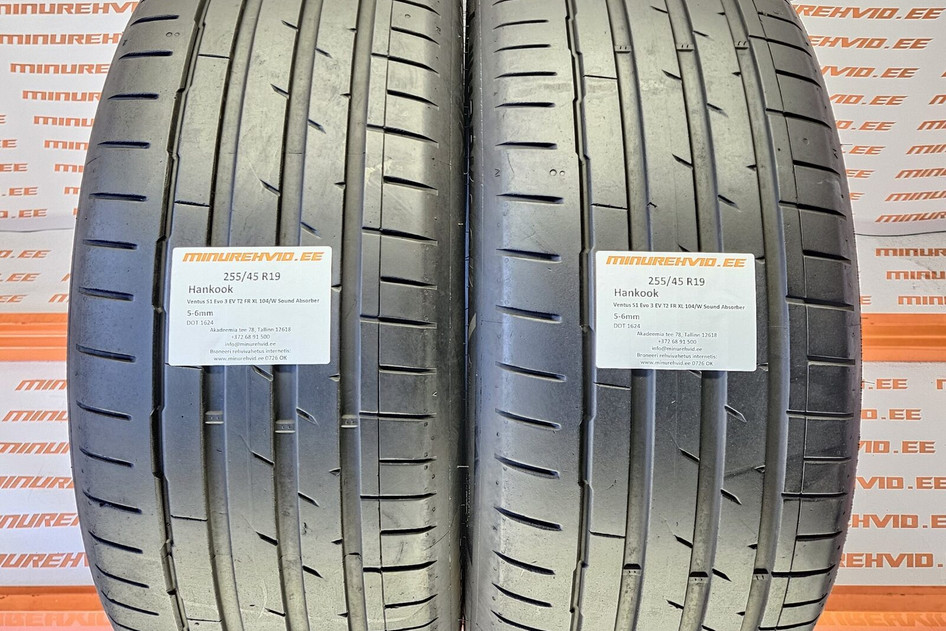 Used summer tire 255/45R19 Hankook Ventus S1 Evo 3 EV T2 FR XL 104/W Sound Absorber 2x1623 2x1624