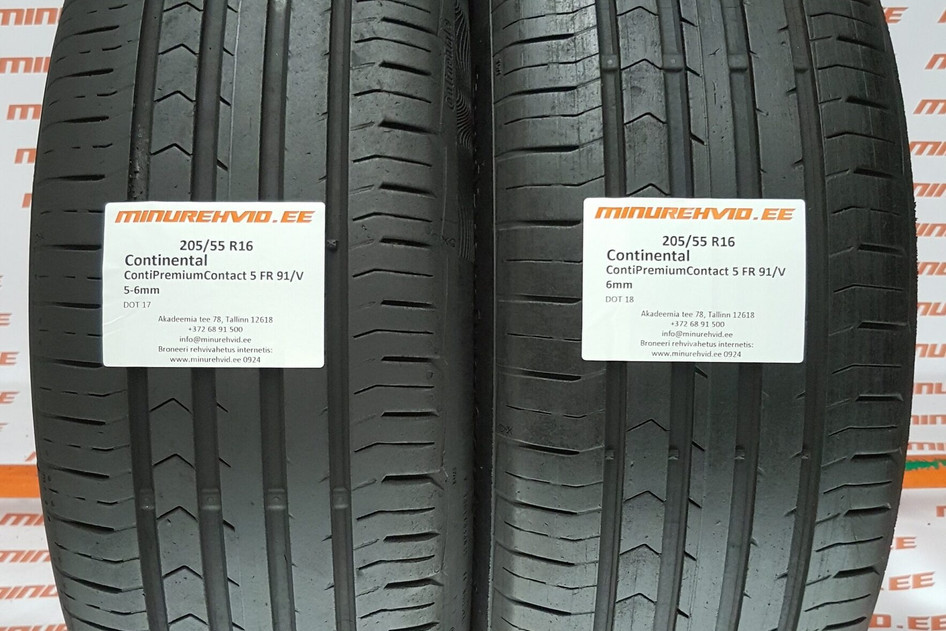 Used summer tire 205/55R16 Continental ContiPremiumContact 5 FR 91/V