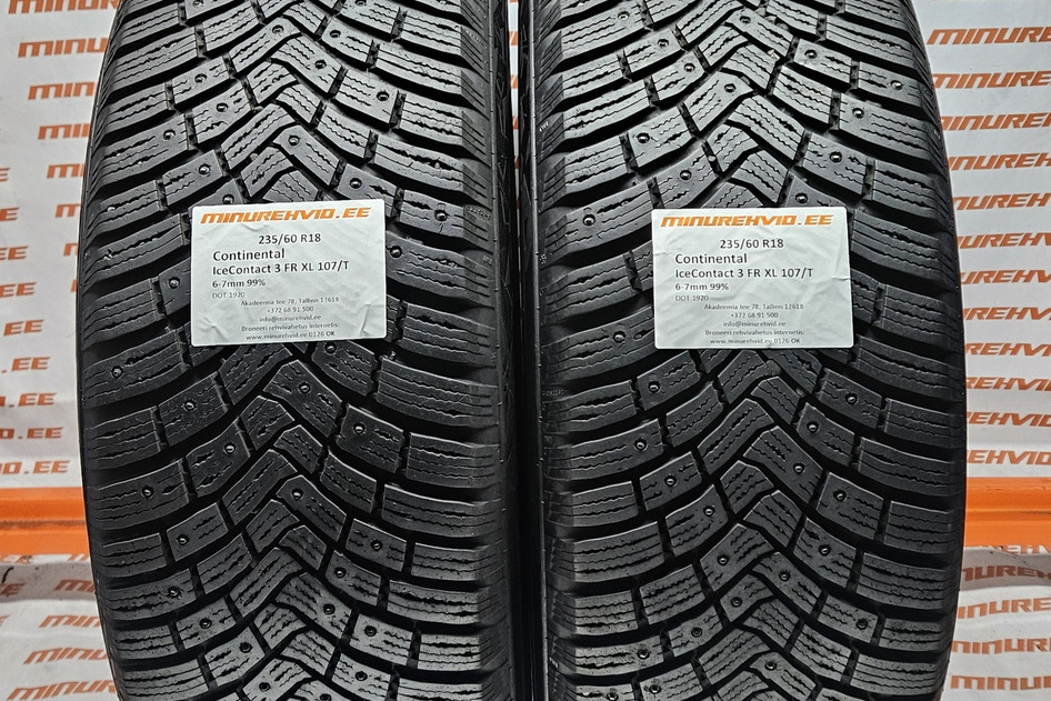 Подержанный шипованная шина 235/60R18 Continental IceContact 3 FR XL 107/T