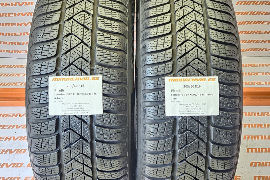 Kasutatud lamellrehv 205/60R16 Pirelli SottoZero 3 FR XL 96/H Seal Inside