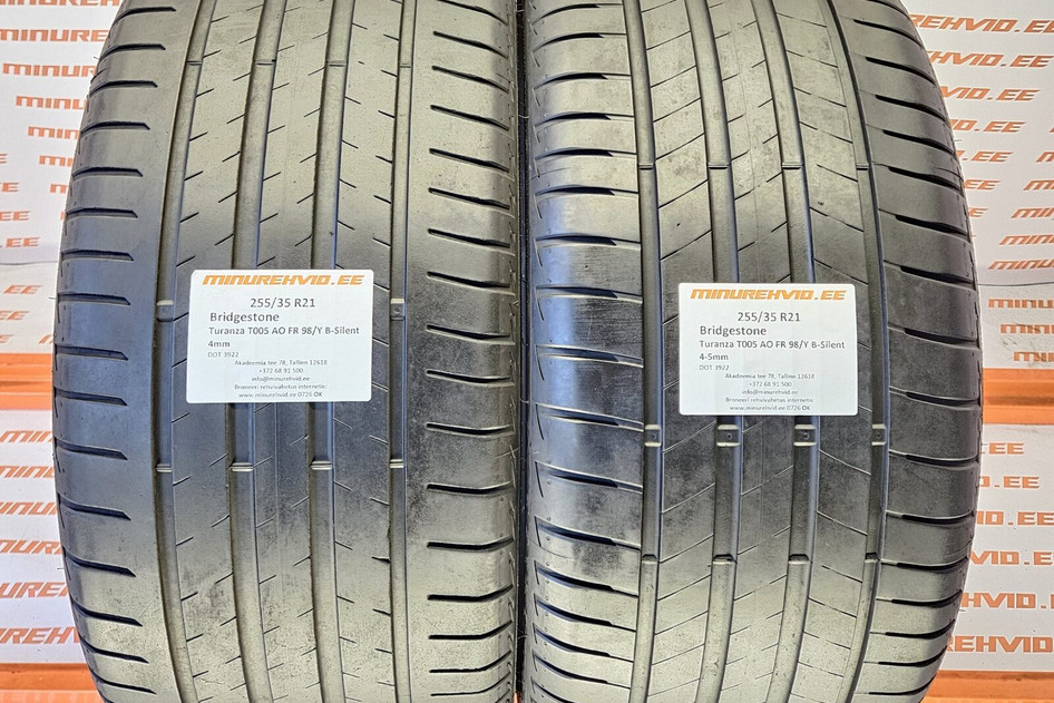Used summer tire 255/35R21 Bridgestone Turanza T005 AO FR 98/Y B-Silent