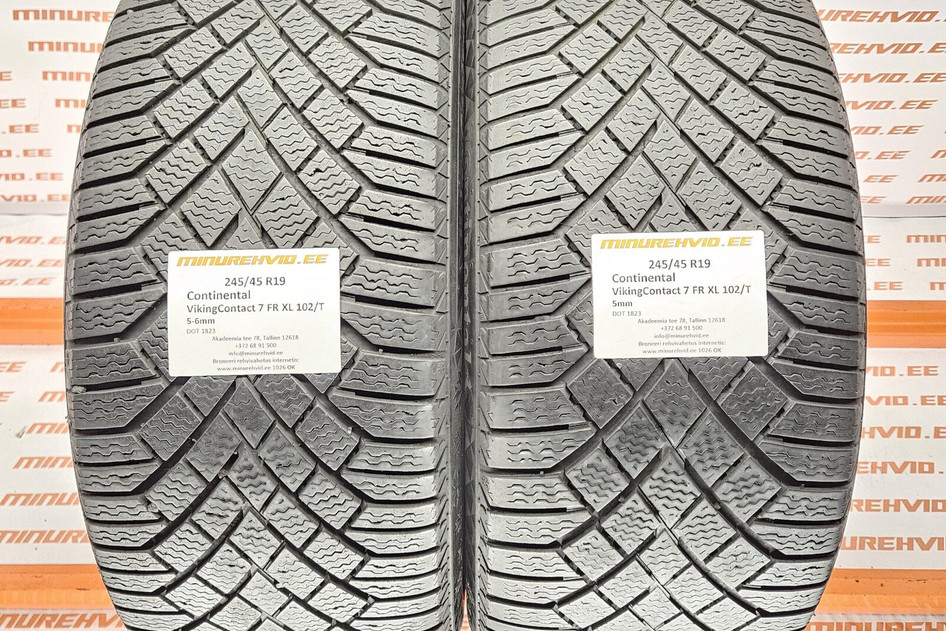 Подержанный нешипованная шина 245/45R19 Continental VikingContact 7 FR XL 102/T