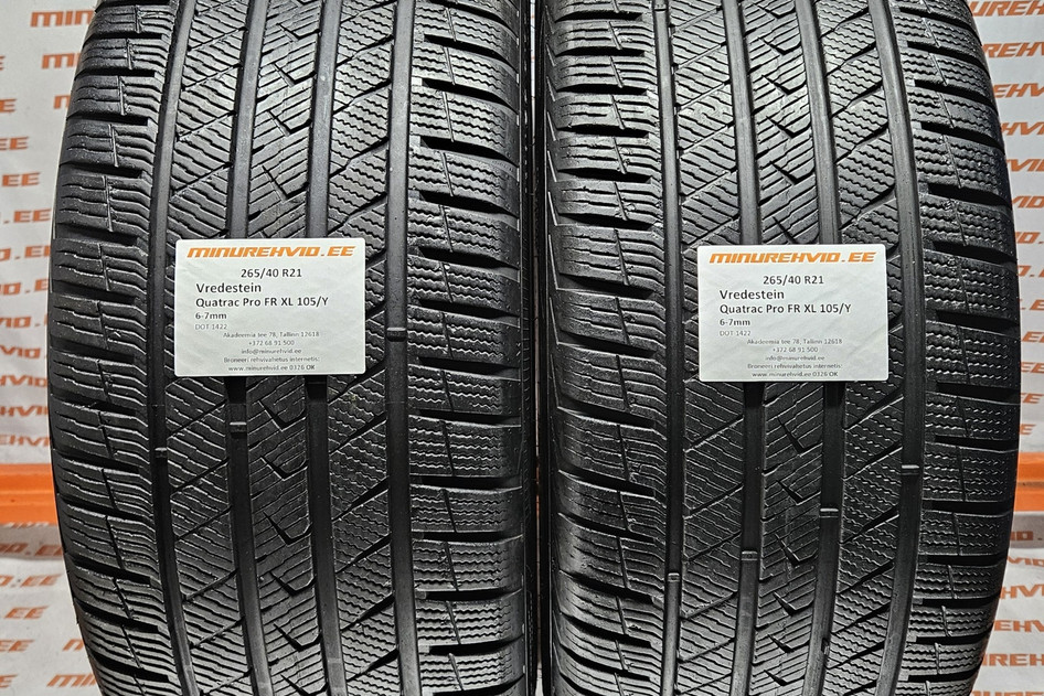 Used studless winter tire 265/40R21 Vredestein Quatrac Pro FR XL 105/Y
