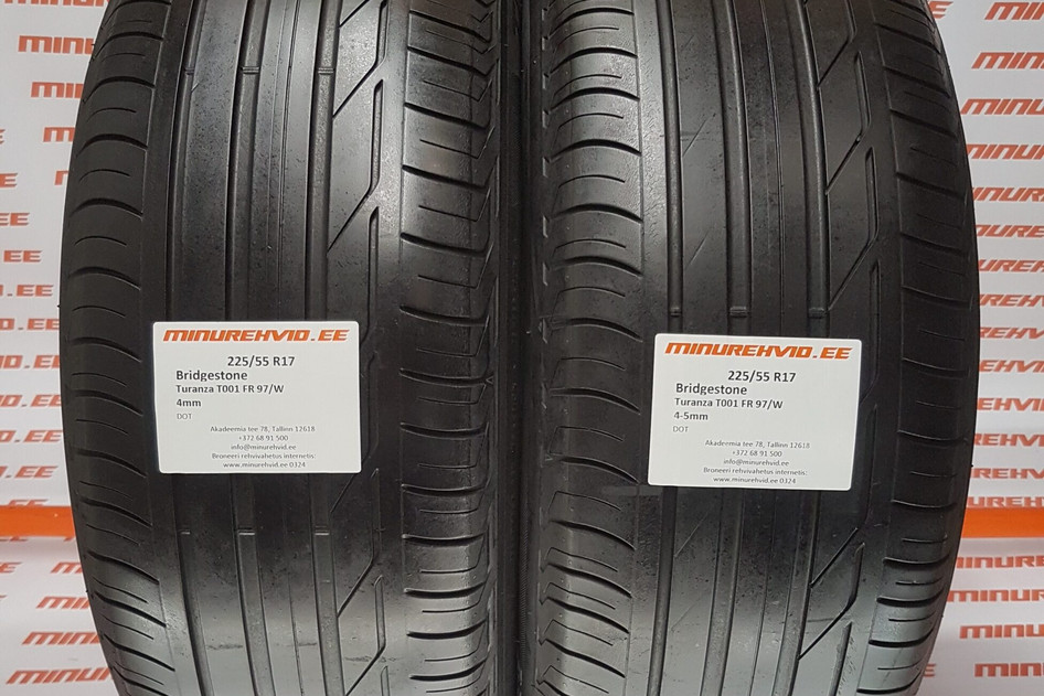 Kasutatud suverehv 225/55R17 Bridgestone Turanza T001 FR 97/W