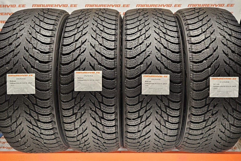 Подержанный нешипованная шина 235/55R18 Nokian Hakkapeliitta R3 SUV XL 104/R