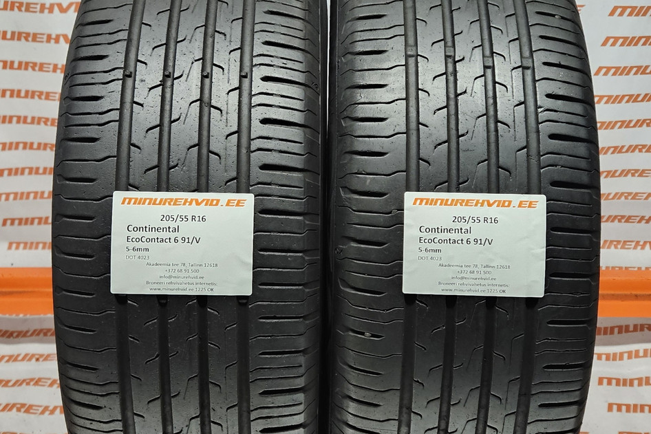 Used summer tire 205/55R16 Continental EcoContact 6 91/V 4023