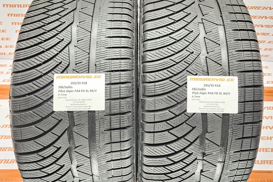 Подержанный нешипованная шина 255/35R18 Michelin Pilot Alpin PA4 FR XL 94/V