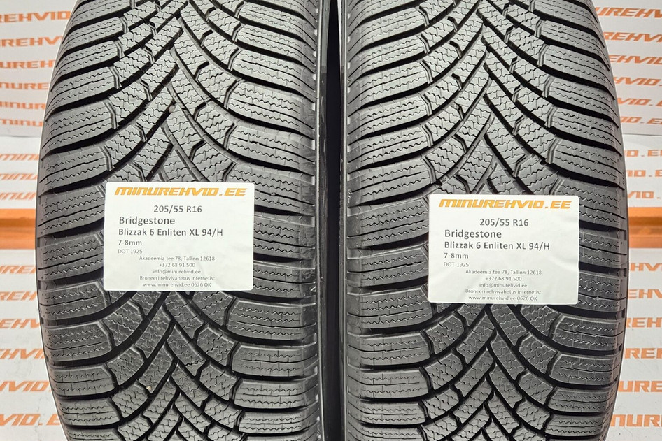 Kasutatud lamellrehv 205/55R16 Bridgestone Blizzak 6 Enliten XL 94/H