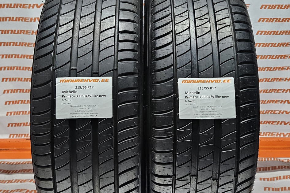 Used summer tire 215/55R17 Michelin Primacy 3 FR 94/V like new 3923