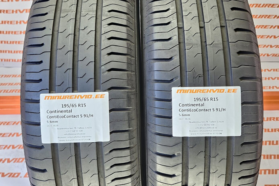 Used summer tire 195/65R15 Continental ContiEcoContact 5 91/H