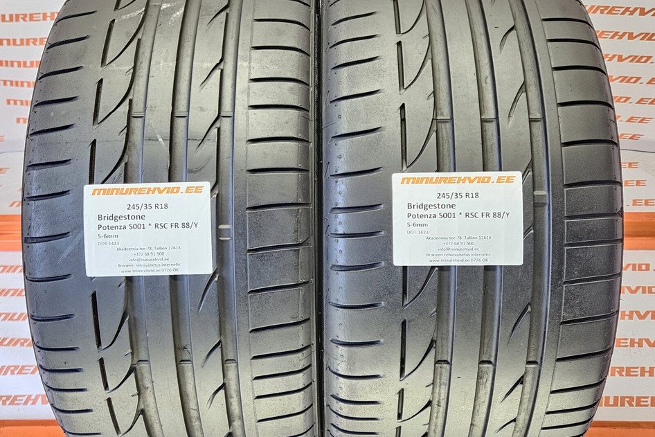 Used summer tire 245/35R18 Bridgestone Potenza S001 * RSC FR 88/Y 1423