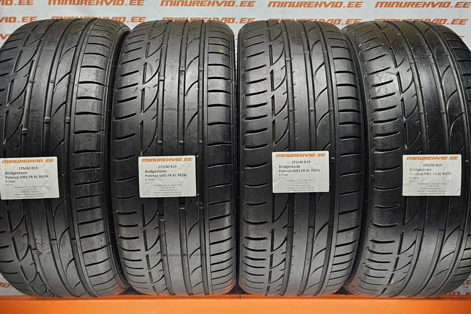 Lietots summer tire 225/40R19 Bridgestone Potenza S001 FR XL 93/W 20+21