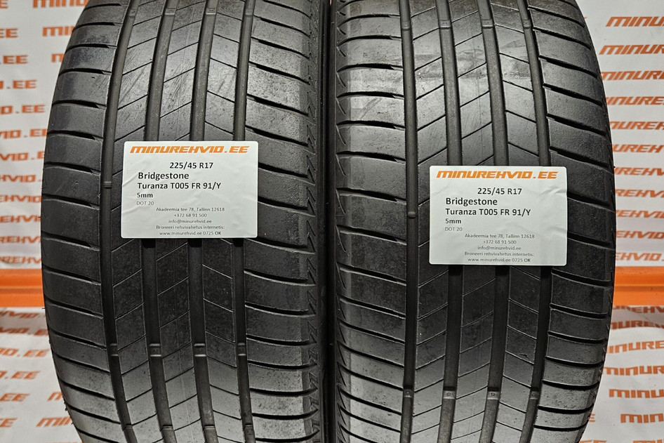 Kasutatud suverehv 225/45R17 Bridgestone Turanza T005 FR 91/Y