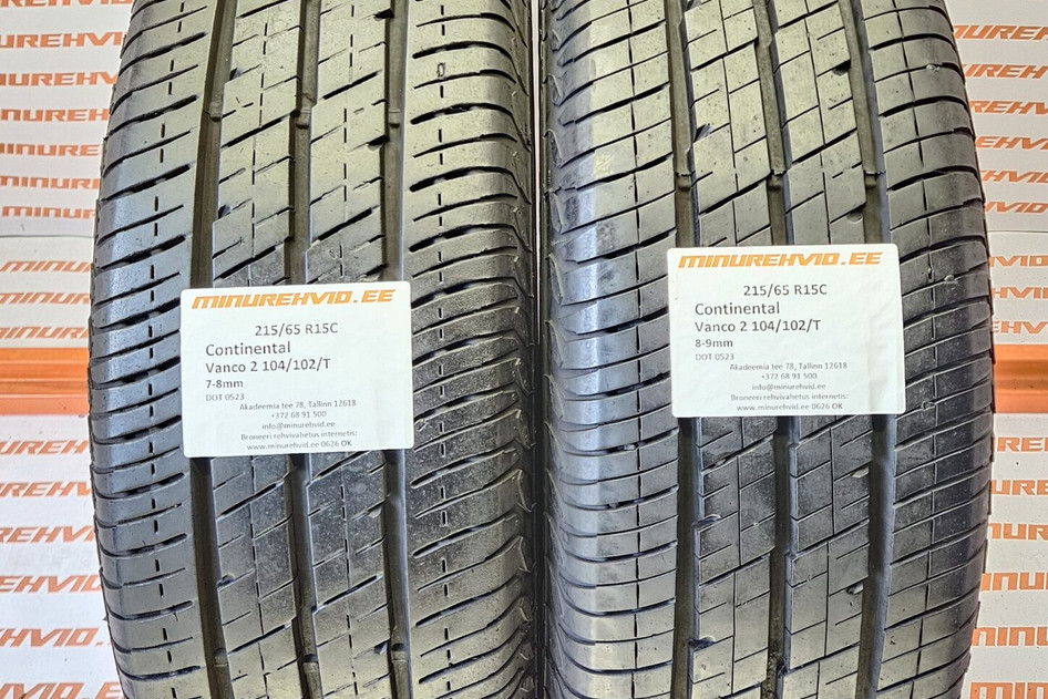 Used summer tire 215/65R15 Continental Vanco 2 104/102/T