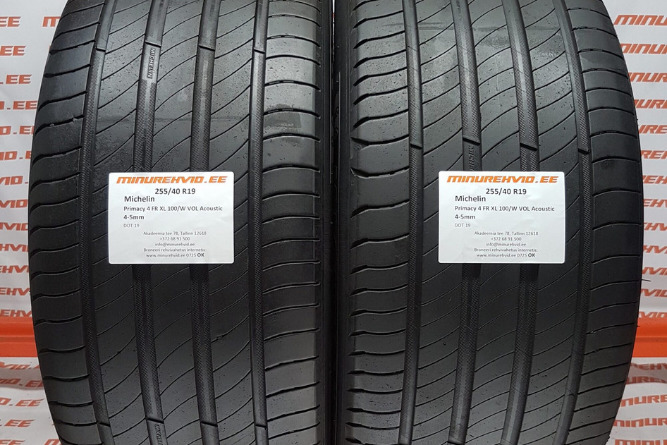 Used summer tire 255/40R19 Michelin Primacy 4 FR XL 100/W VOL Acoustic