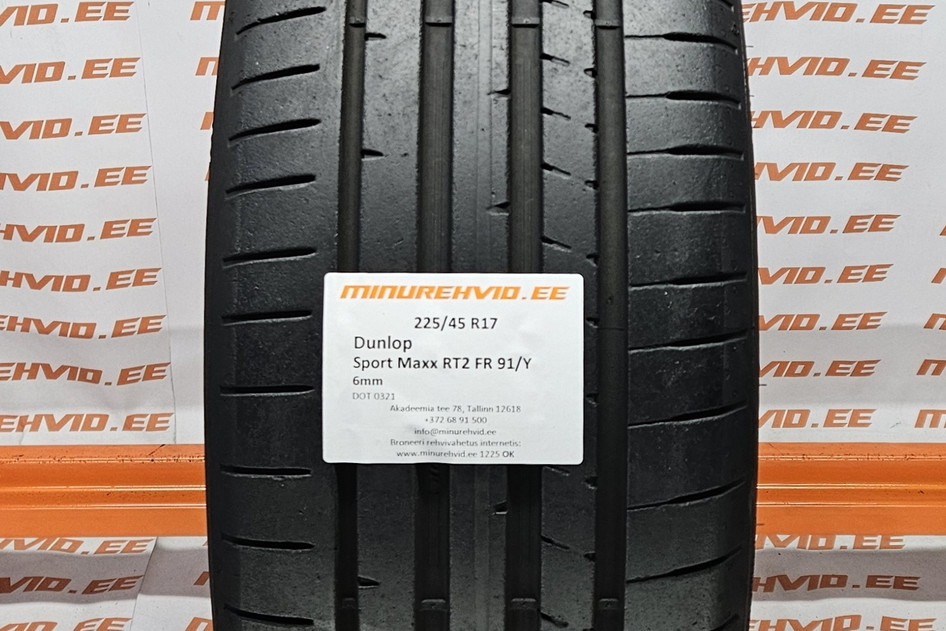 Used summer tire 225/45R17 Dunlop Sport Maxx RT2 FR 91/Y
