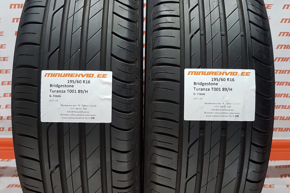 Kasutatud suverehv 195/60R16 Bridgestone Turanza T001 89/H