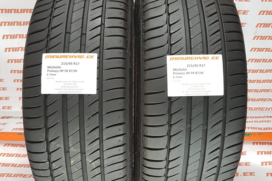 Kasutatud suverehv 215/45R17 Michelin Primacy HP FR 87/W