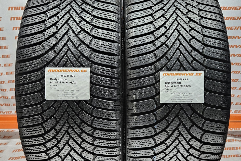 Used studless winter tire 255/35R21 Bridgestone Blizzak 6 FR XL 98/W