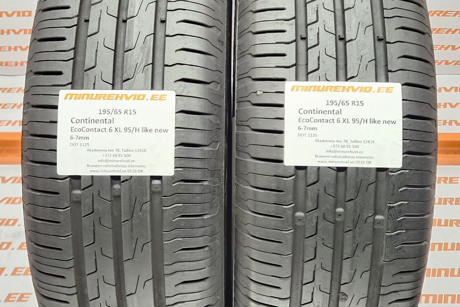 Used summer tire 195/65R15 Continental EcoContact 6 XL 95/H like new