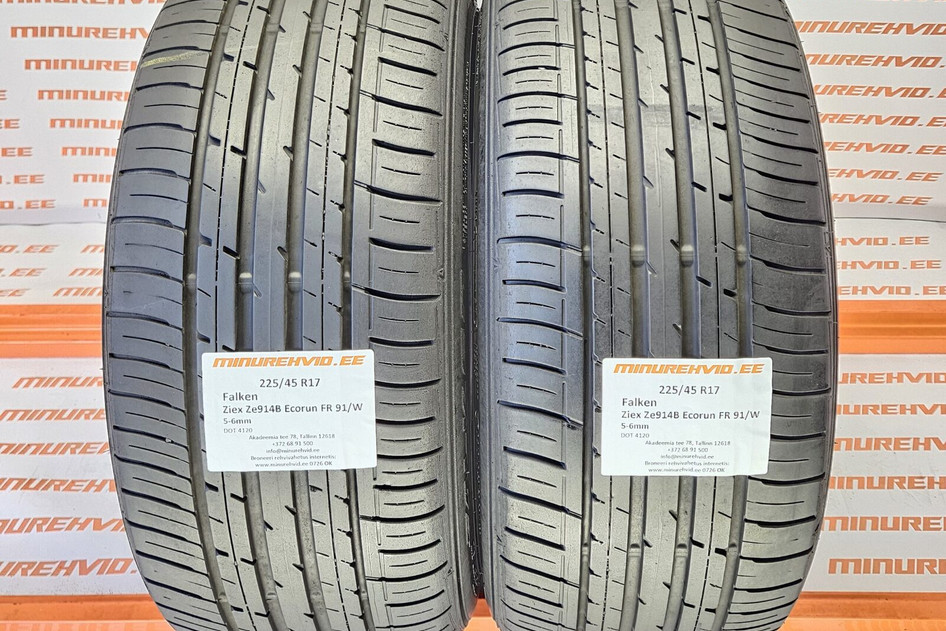 Used summer tire 225/45R17 Falken Ziex Ze914B Ecorun FR 91/W 2x4120 2x4520
